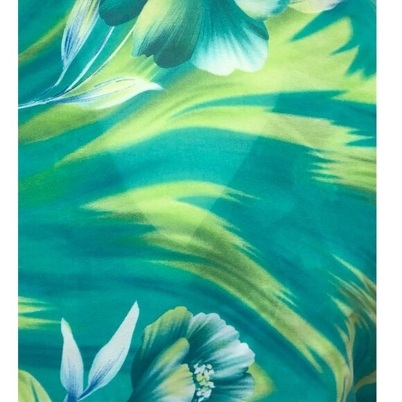 Bright Floral Hawaiian Dress sheer overlay - Picture 7 of 10